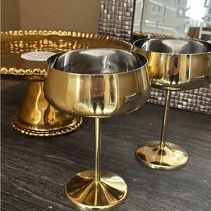 Elegant Gold Margarita drink Glasses (2)